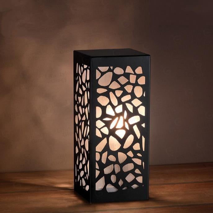 3D Laser-Cut Wooden Lamp | Warm Light | Black Decorative Night Lamp