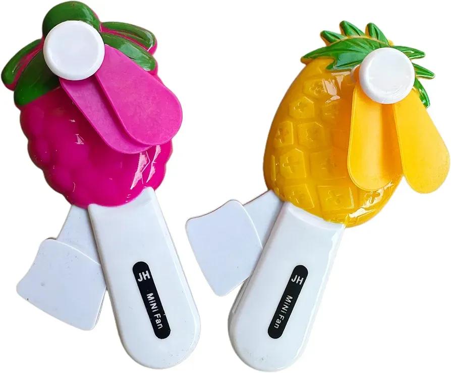 Mini Fruit Shaped Portable Fan | Pack of 3 | Cute Handheld Cooling Fan